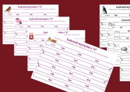 ŁAŃCUCH WYRAZOWY - wyrazy z "Ó" - karta pracy - ortografia