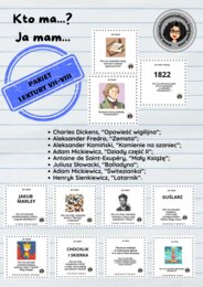 Pakiet 8 gier "Kto ma...? Ja mam..." do powtórek z lektur obowiązkowych w klasach 7 i 8.