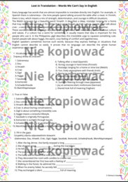 Karta Pracy Lost in Translation B1-B2 Czytanka