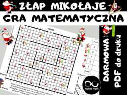 DARMOWA Gra Matematyczna – Złap Mikołaje. Gra logiczna. Boże Narodzenie, Mikołajki. Mikołaj.