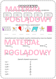 Karta pracy procenty klasa 4, 5, 6