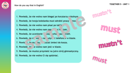 Together 5 Unit 1 - speaking activity