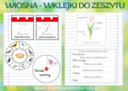 Wklejki do zeszytu - wiosna