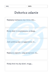 TUS Karty Niedokończonych Zdań: Kreatywny materiał edukacyjny do pracy nad umiejętnościami społecznymi