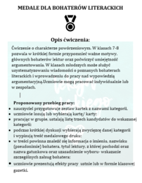 MEDALE DLA BOHATERÓW LITERACKICH