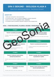 Gra 5 sekund biologia klasa 6 powtórka cały rok