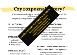 Scenariusz zajęć. Czy rozpoznajesz litery? Ewaluacja innowacji.