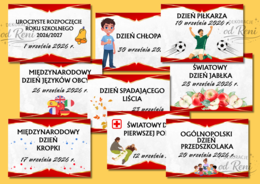 Kalendarz świąt, dni nietypowych i ważnych dat w roku szkolnym 2026/2027