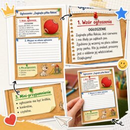 Ogłoszenie. Zaginęła piłka Reksia.