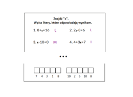 Oblicz x. Świetna zabawa z rozwiązywania równań. Klasa 6-7-8.