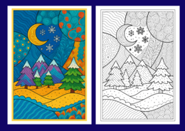 ❄️🎄Zimowe Kolorowanki w Stylu Zentangle – idealne do relaksu i twórczej zabawy! - 36 szt.🎄 - zima