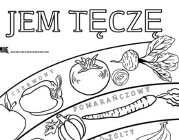 Warzywa i owoce - Jem Tęczę, To lubię - karty pracy