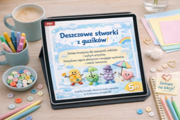 Deszczowe stworki z guzików