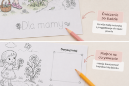 Kolorowanka „Jagoda zbiera róże dla mamy”