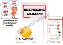 Pakiet WAKACJE - Gazetka - Te wakacje będą..., Gazetka - Bezpieczne wakacje, Lista zadań na wakacje