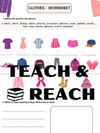 Clothes flashcards, przedszkole, klasy 1-3