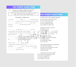Past Simple – The Worst Flight Ever – story – karta pracy – czytanie ze zrozumieniem – czytanka – czasowniki nieregularne – matura - B1 / B2