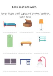 Furniture - nazwy mebli.