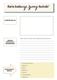 Karta badacza "Zwierzę Australii".  Łańcuch pokarmowy Wielkiej Rafy Koralowej.  Przystosowania do życia w suszy. [GEOGRAFIA]