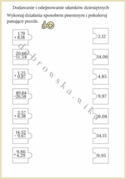 Dodawanie i odejmowanie ułamków dziesiętnych