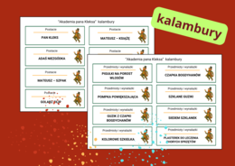 Kalambury „AKADEMIA PANA KLEKSA ” – zestaw haseł do zabawy - biblioteka - język polski - lektury - 56 haseł