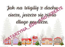Zimowe i bożonarodzeniowe plakaty z przysłowiami