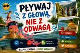 🌞 Bezpieczne Wakacje — nowoczesne plakaty edukacyjne na gazetkę szkolną 🌊🚴⛰️📱