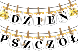 MIĘDZYNARODOWY DZIEŃ PSZCZÓŁ - 20 maja - napis i memory.