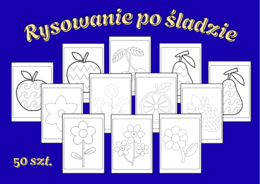 50 kolorowanek – rysowanie po śladzie, grafomotoryka: rośliny, warzywa i owoce