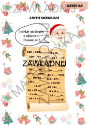 MATEMATYCZNY KALENDARZ ADWENTOWY