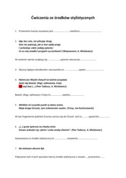 Ćwiczenia ze środków stylistycznych
