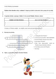 Sprawdzian po omówieniu lektury "Pinokio"