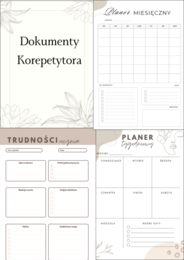 NIezbędnik korepetytora-30 stron do druku: szablony lekcji +planer miesięczny+ przydatne dokumenty+ BONUS relaksacyjny!