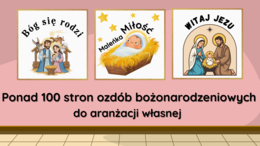 Zimowo-świąteczna gazetka szkolna z bogatym zestawem elementów dekoracyjnych,  z elementami symbolicznymi