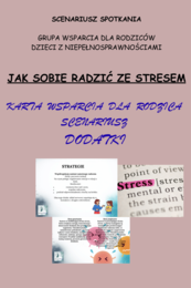 Grupa wsparcia rodzicow dzieci z niepełnosprawnościami - scenariusz spotkania nt. radzenia sobie ze stresem.