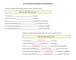 Gramatyka dla klasy 6: Czasownik should oraz have to  Na podstawie English Class A2 Unit 5