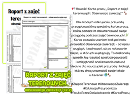 Raport z zajęć terenowych - obserwacja zwierząt (cz.2) biologia, przyroda