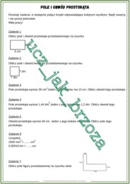 Pole i obwód prostokąta - karta pracy