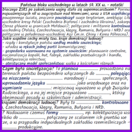 Państwa bloku wschodniego w latach 50. XX w. – notatki i karta pracy