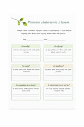 Pierwsze skojarzenia z lasem [Karta pracy]