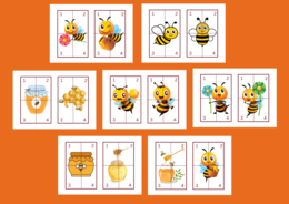 DZIEŃ PSZCZÓŁ - pszczoły – puzzle – układanka- układanki – WIOSNA – biblioteka – świetlica – przedszkole – 14 wersji