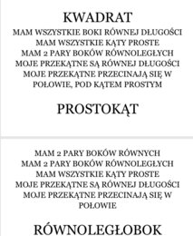 Czworokąty (własności) - scenariusz lekcji (praca w grupach) + materiały