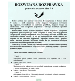 ROZWIJANA ROZPRAWKA pomoc dla uczniów klas 7-8
