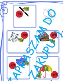 Karta pracy na Walentynki i nie tylko. Procenty - obliczanie cen towarów po obniżce.