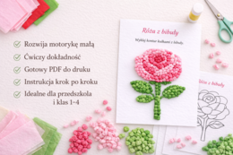 Wyklejanka. Róża z bibuły