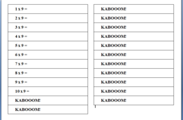 Kaboom - tabliczka mnożenia