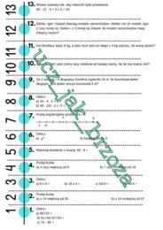 Sztafeta zadaniowa Liczby i działania klasa 4