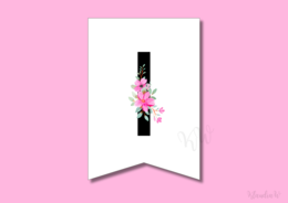 Elegancka girlanda z motywem kwiatowym – pełny polski alfabet