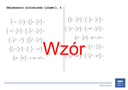 Odejmowanie wielomianów (ułamki) | matematyka, algebra | 26 kolumn