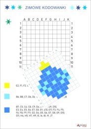 Kodowanka - zima, święta, bombka, dyktando graficzne, łatwe